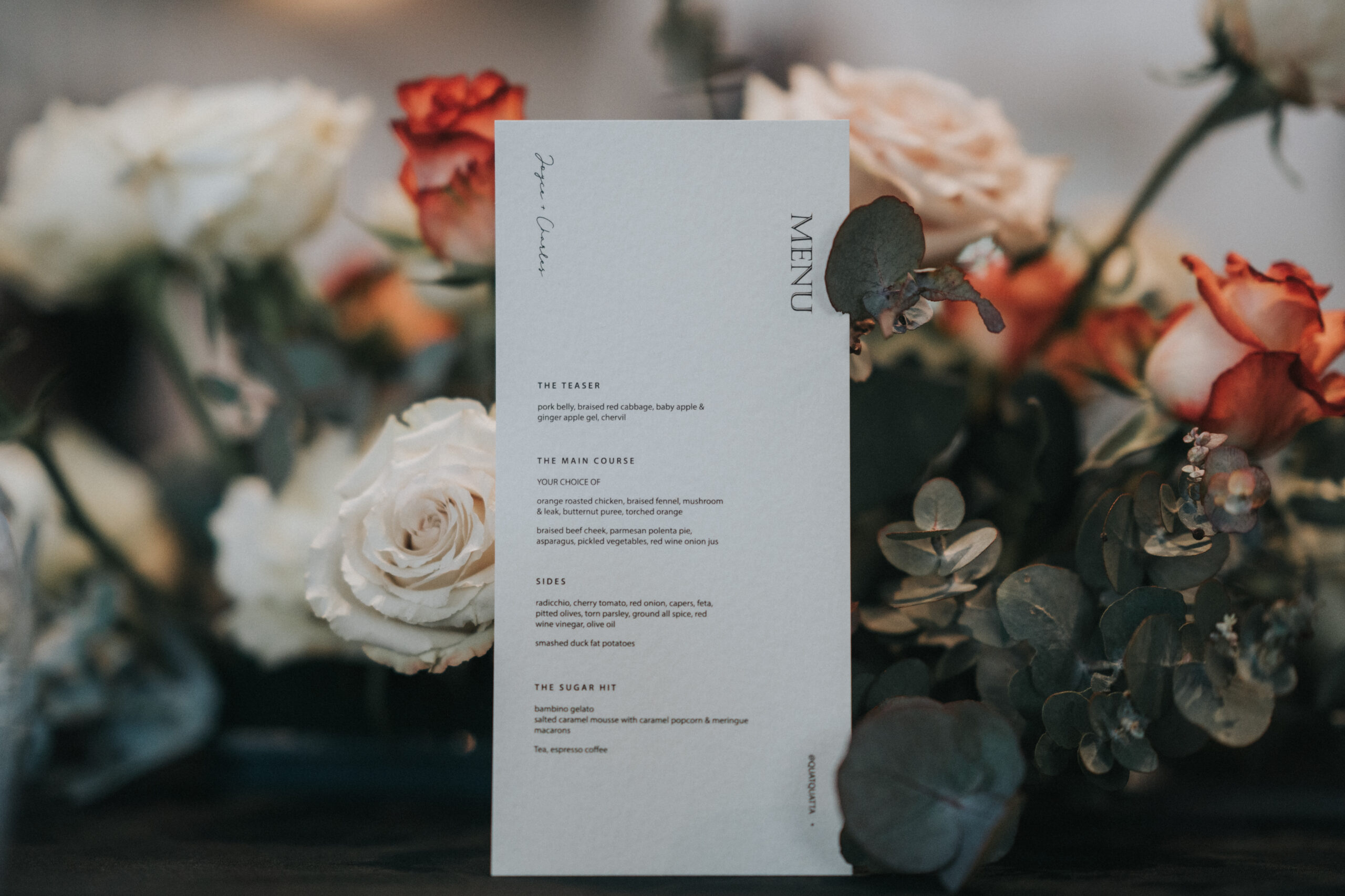 wedding menus
